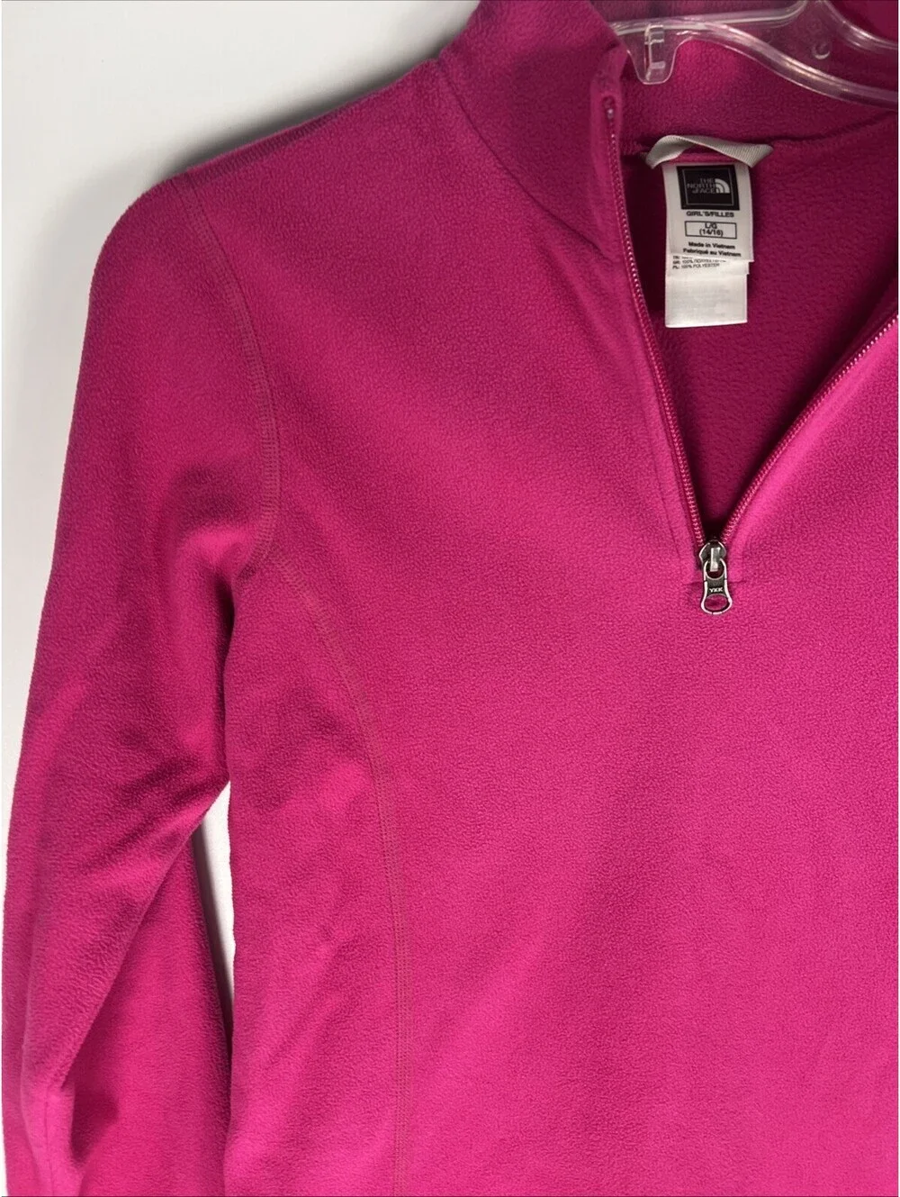 Northface Girls/Youth Pink Fleece 3/4 Zip Pullover Jacket Size Large 14-16